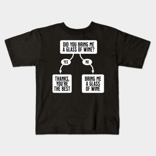 Bring Me A Glass Of Wine - Funny Cute Flowchart Kids T-Shirt